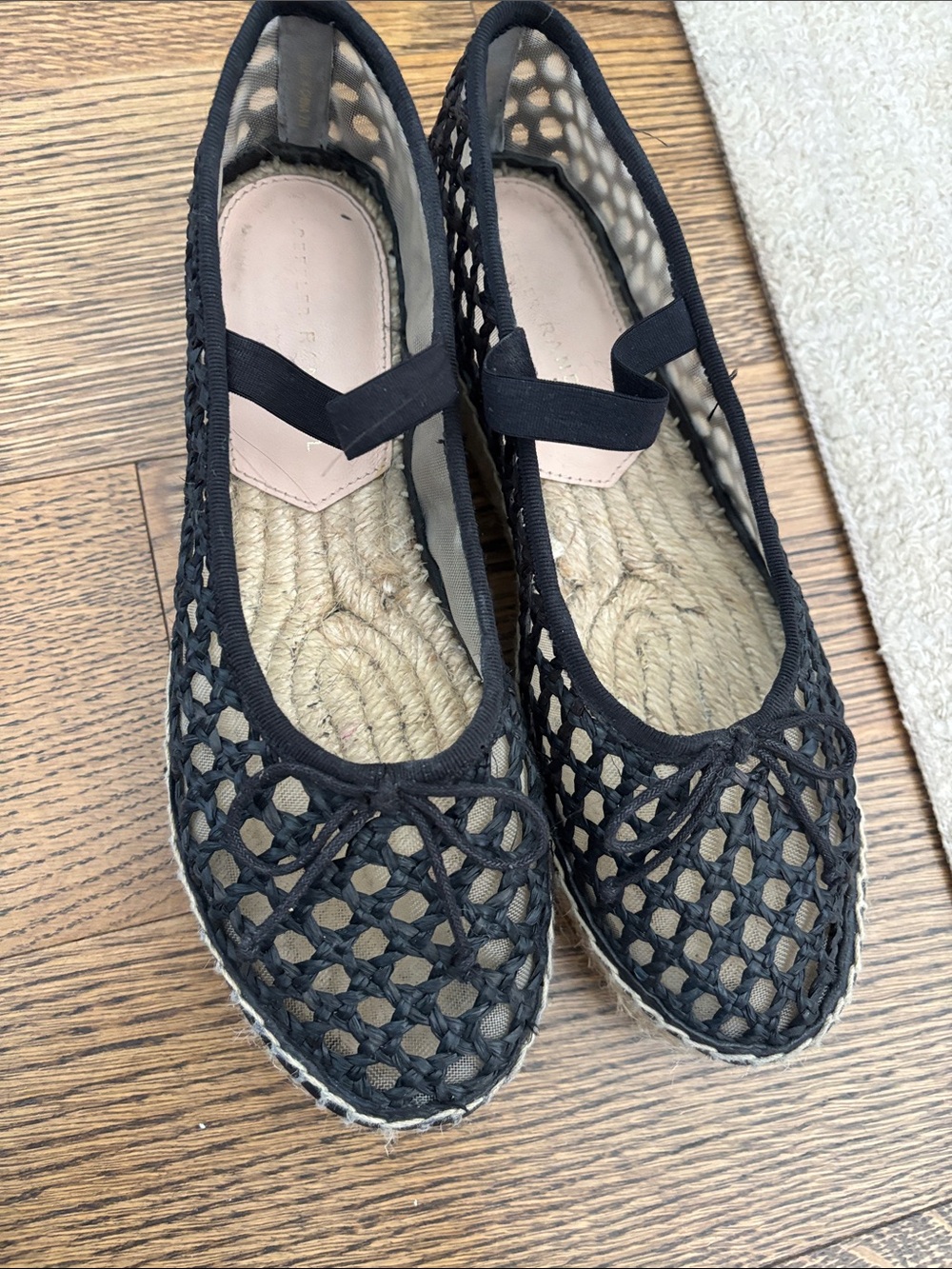 Loeffler Randall Black Woven Espadrille Flats